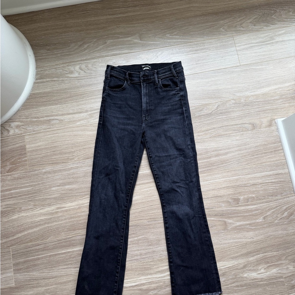MOTHER Women’s The Hustler Ankle Fray Black Encounters at Midnight Sz 27 EUC - Picture 15 of 15